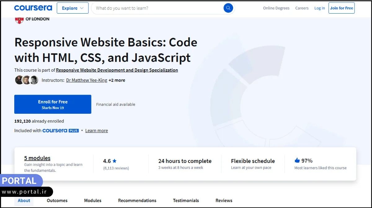 دوره Responsive Website Basics وب سایت کورسرا